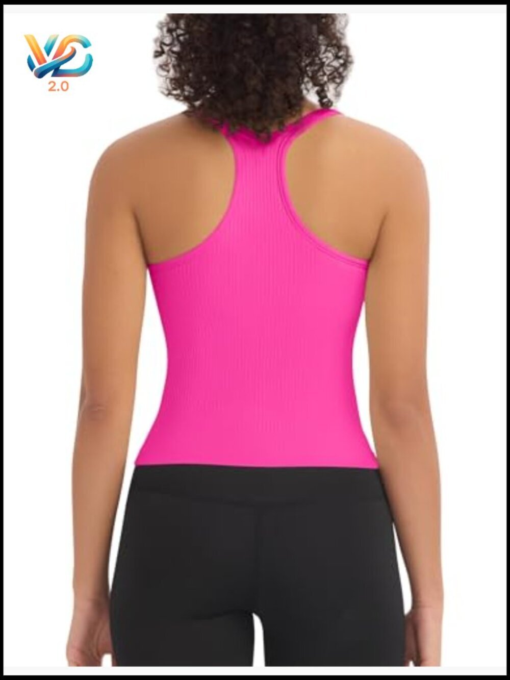 Slim Fit Seamless Ribbed Crop Tank Tops with Built-in Bra for Women - Picture 2 of 7
